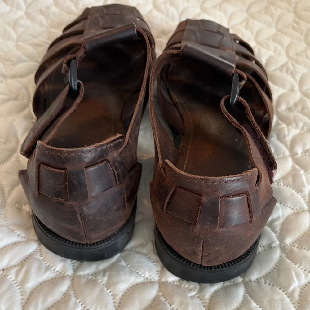 Bass Men's Brown Leather Sandals 13M EUC